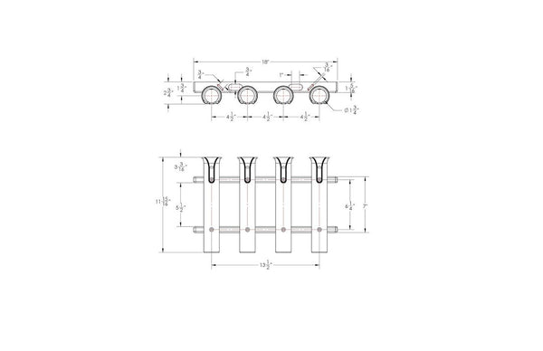Taco Marine Fishing Rod Holder (MPN: P03-064W)