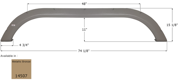 Icon Fender Skirt For Tandem Axle Trailers (MPN: 14507)