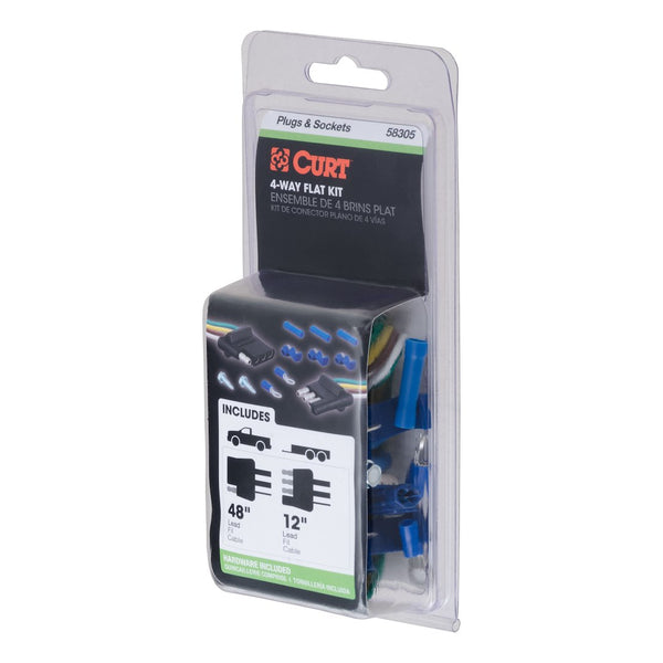 CURT 4-Way Flat Trailer Wiring Connector Kit (MPN: 58305)
