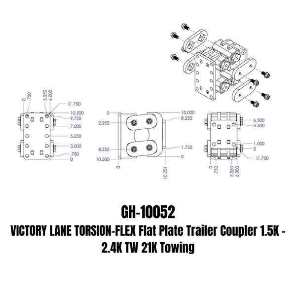 Gen-Y Hitch Torsion-Flex Flat Plate Trailer Coupler (MPN: GH-10052)