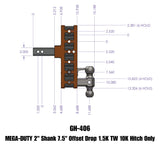 Gen-Y Hitch Mega-Duty Adjustable Drop Hitch (MPN: GH-406)