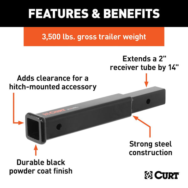 CURT Trailer Hitch Extension for 2 Inch Receiver (MPN: 45795)