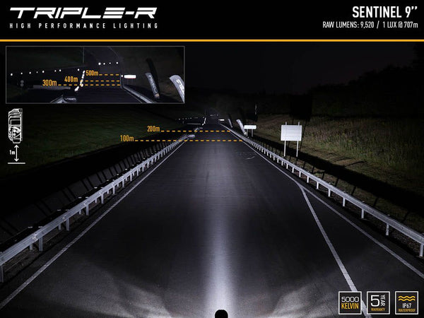 Triple-R Light Sentinel LED Driving Light (MPN: 0S9-US-PL-WM)
