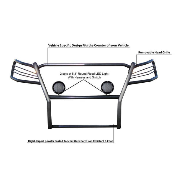 Black Horse Grille Guard Kit (MPN: 17D502MA-PLFB)