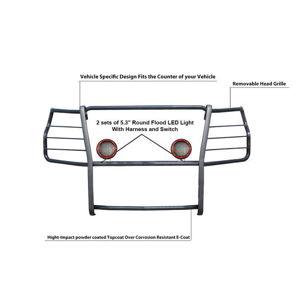 Black Horse Grille Guard Kit (MPN: 17GT30MA-PLFR)