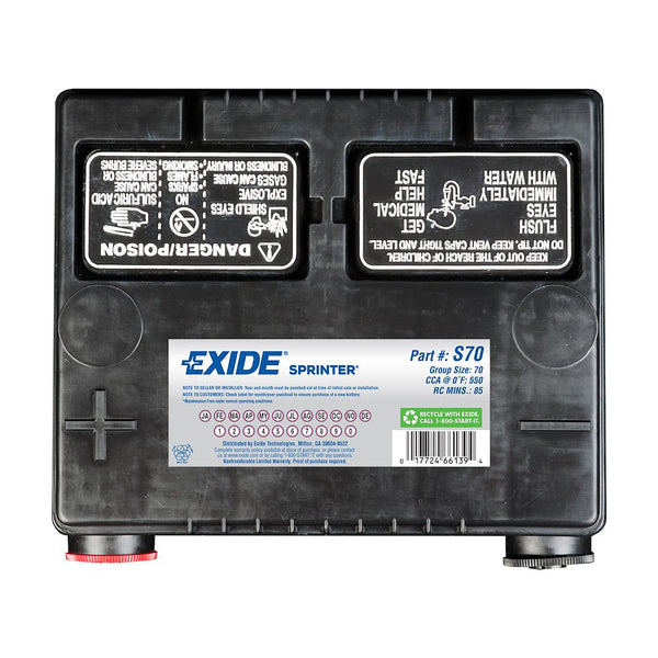 Exide Sprinter Classic Battery (MPN: S70)