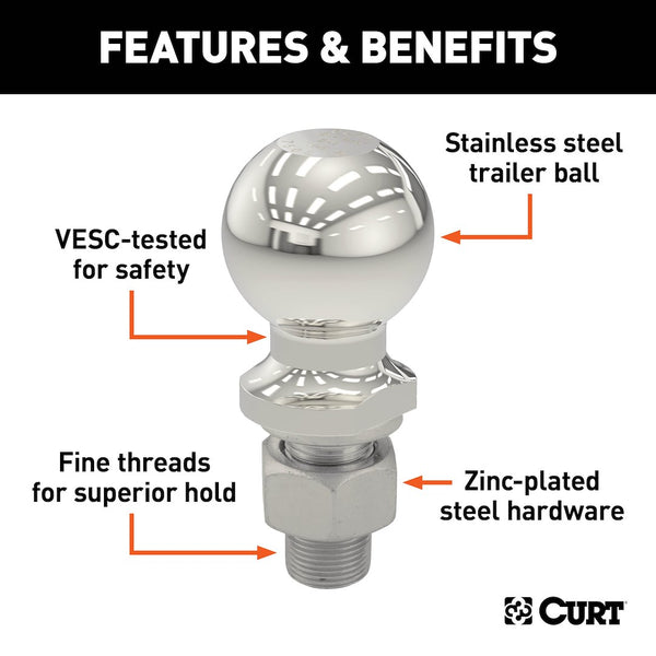 CURT 2 Inch Trailer Hitch Ball (MPN: 40056)