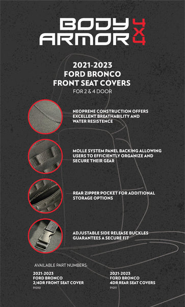 Body Armor Neoprene Bucket Seat Covers (MPN: 91010)