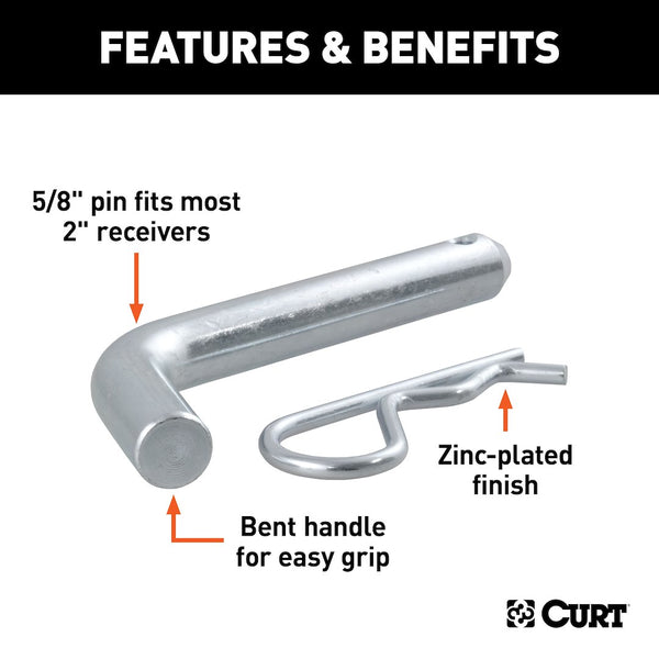 CURT 5/8 Inch Bent Trailer Hitch Pin (MPN: 21501)