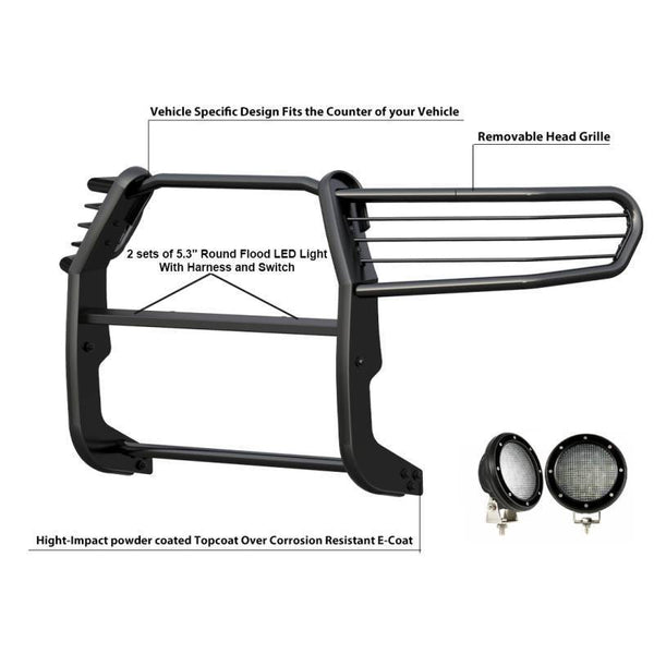 Black Horse Grille Guard Kit (MPN: 17A096402MA-PLFB)