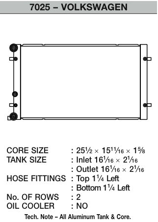 CSF Aluminum Radiator (MPN: 7025)