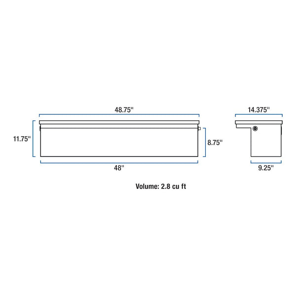 UWS Side Mount Tool Box (MPN: TBSM-48-LP-BLK)