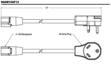 SouthWire Power Cord Adapter (MPN: 30AM15AF12)