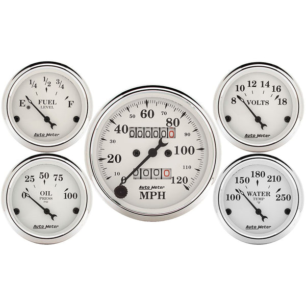 AutoMeter Gauge Set with White Face (MPN: 1601)