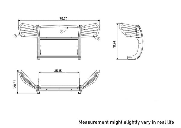 Black Horse Grille Guard Kit (MPN: 17TU26MA-PLB)