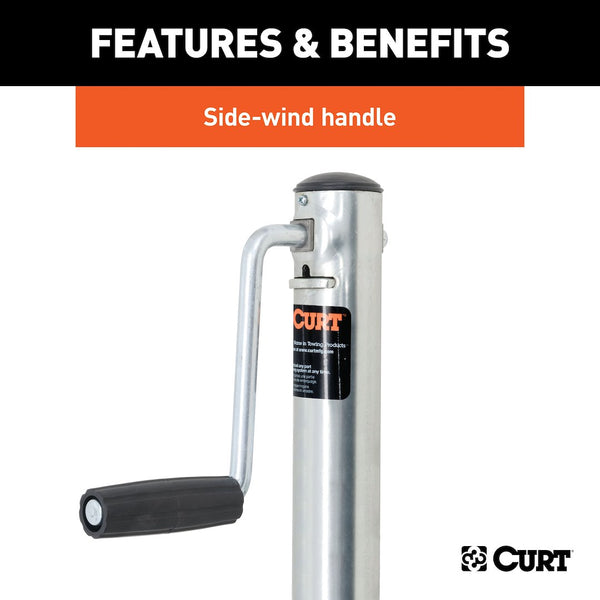 CURT Manual Sidewind Marine Trailer Tongue Jack (MPN: 28156)
