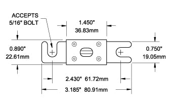 Blue Sea Bolt-On ANL Fuse 750 Amps (MPN: 5163-BSS)