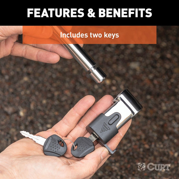 CURT Trailer Hitch Lock with Dust Cap (MPN: 23510)