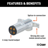 Curt 4-Way Round Trailer Wiring Connector (MPN: 58060)
