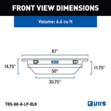 UWS Crossover Angled Low Profile Tool Box (MPN: TBS-60-A-LP-BLK)