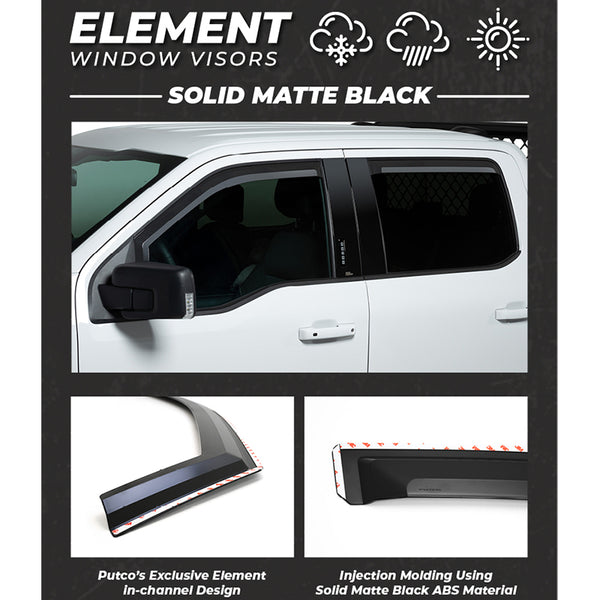 Putco Rainguard Element Low Profile Visors (MPN: 680244)