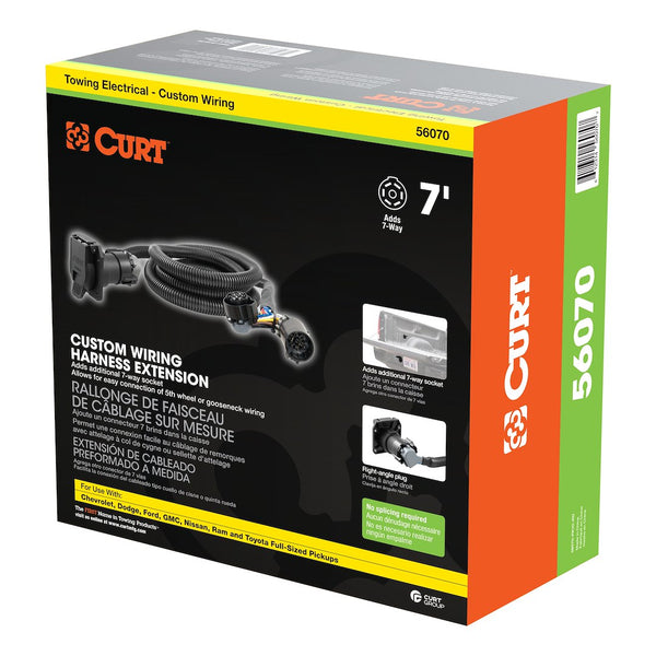 Curt 7-Way Trailer Wiring Connector Extension (MPN: 56070)