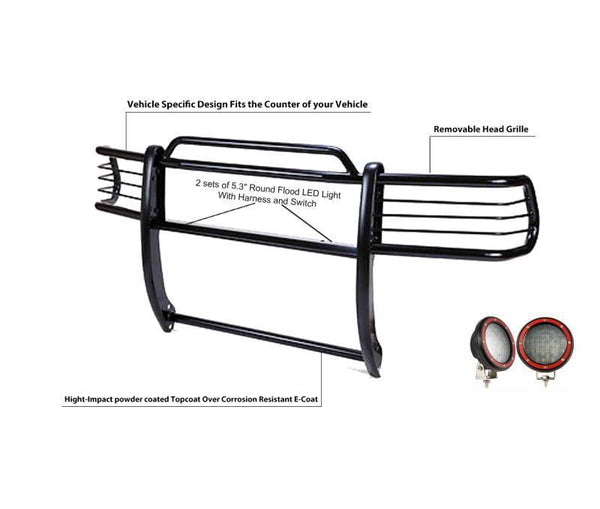 Black Horse Grille Guard Kit (MPN: 17FP26MA-PLFR)