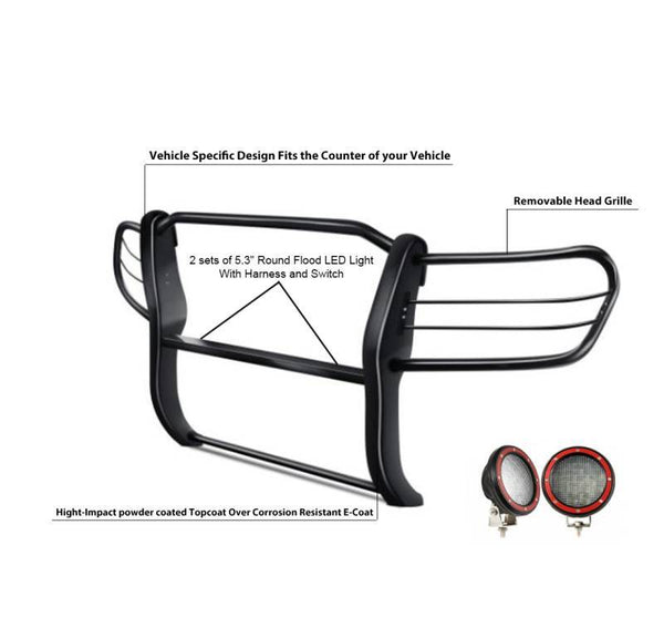 Black Horse Grille Guard Kit (MPN: 17SG598MA-PLFR)