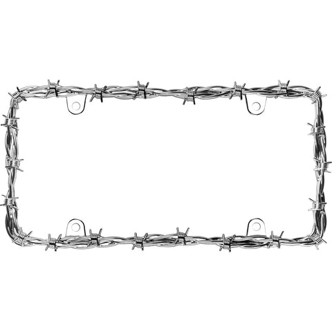 License Plate Frame Barbed Wire II Chrome Plated (MPN: 22230)