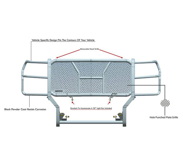 Black Horse Off Road Grille Guard (MPN: RU-CHSI30-B)