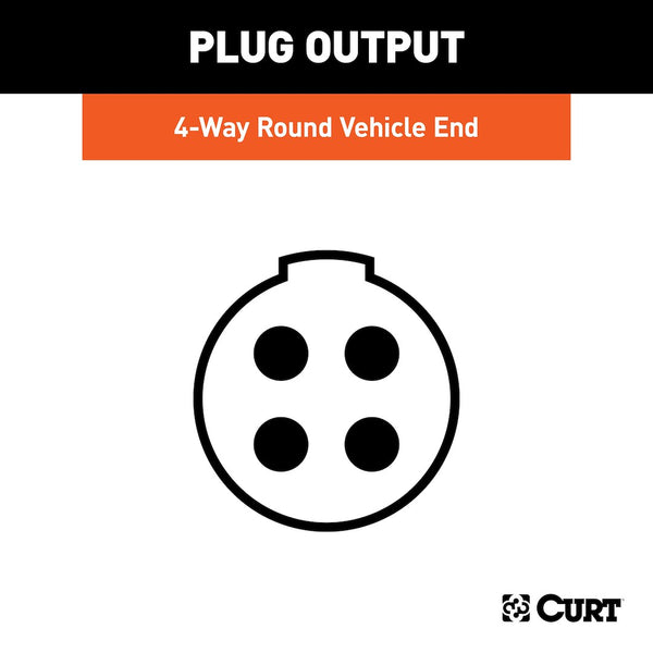 Curt 4-Way Round Trailer Wiring Connector (MPN: 58070)