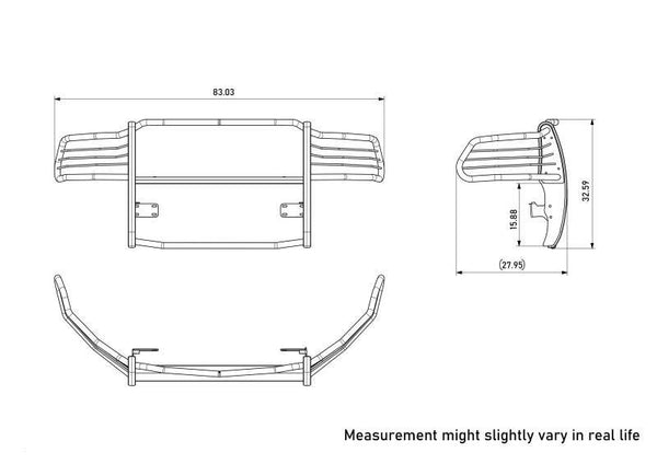 Black Horse Off Road Grille Guard (MPN: 17DR01MA)