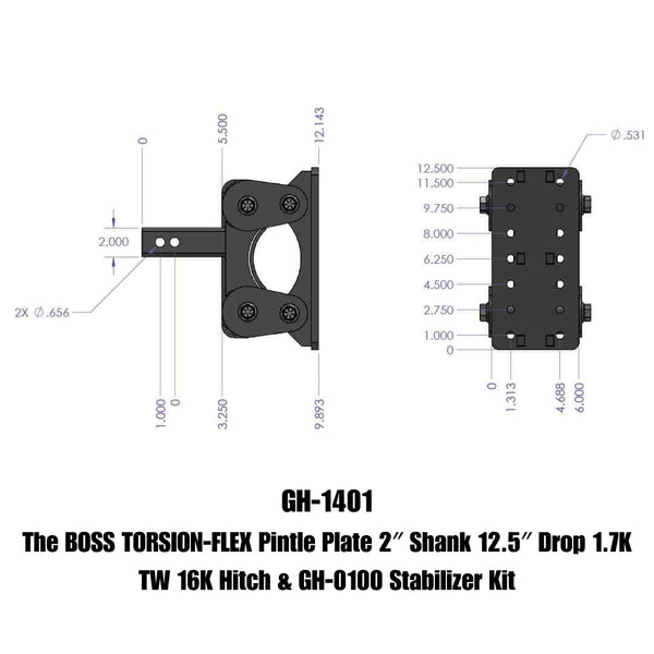 Gen-Y Hitch Torsion-Flex Pintle Plate (MPN: GH-1401)