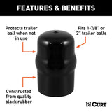 Trailer hitch ball cover for 1-7/8 inch and 2 inch trailer balls (MPN: 21801)