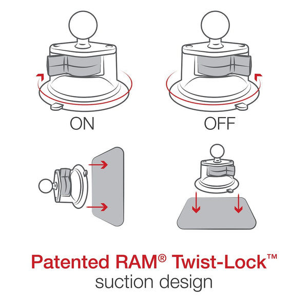 Ram Mounts Suction Cup Mount Base (MPN: RAM-B-224-1U)