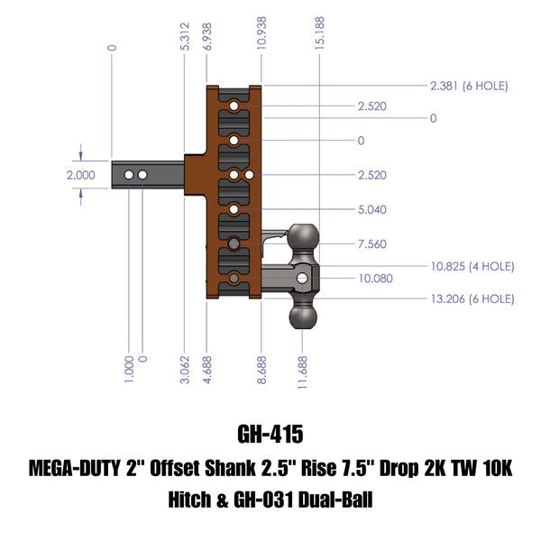 Gen-Y Hitch Mega-Duty Adjustable Drop Hitch (MPN: GH-415)