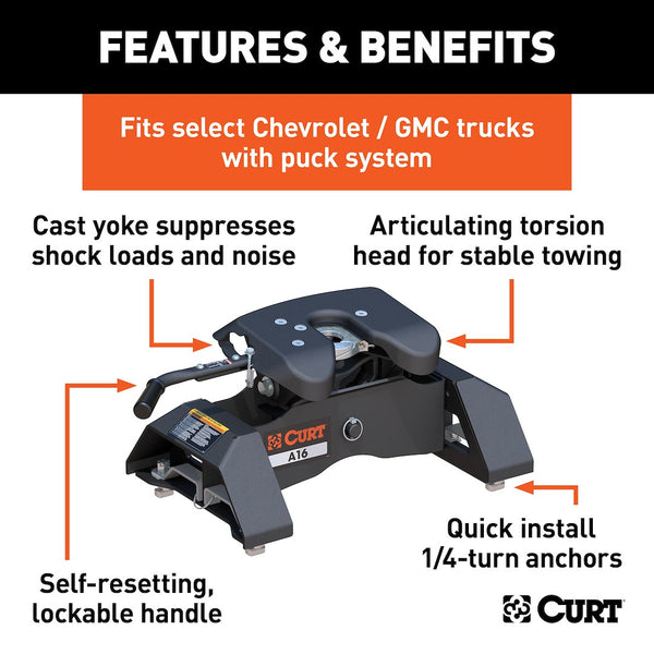 CURT A16 Fifth Wheel Trailer Hitch (MPN: 16091)