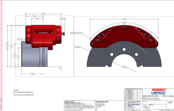 SSBC-USA Barbarian B8 Brake Caliper (MPN: A404-21R)