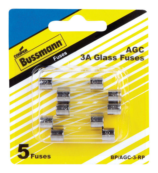 Bussman Glass Tube Fuse 3 Amp (MPN: BP/AGC-3-RP)