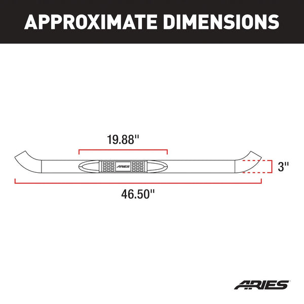 Aries 3 Inch Round Nerf Bar (MPN: 204044)