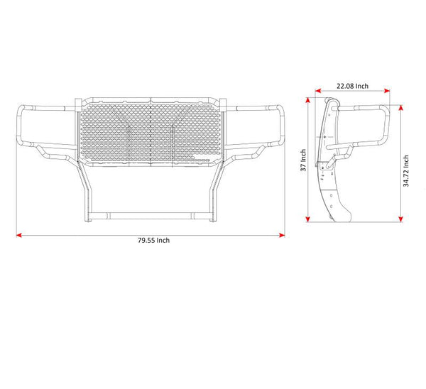 Black Horse Off Road Grille Guard (MPN: RU-GMSI14-B)
