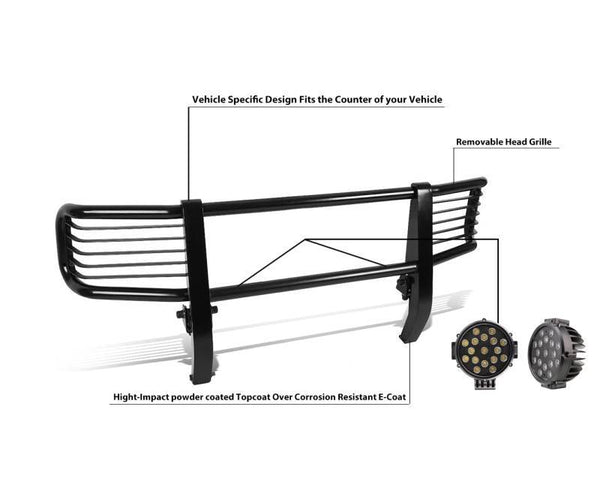Black Horse Grille Guard Kit (MPN: PGBZA008A-PLB)