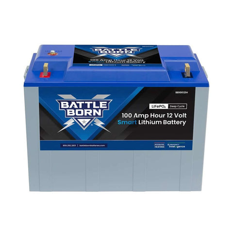 Battle Born 100 Ampere Hour 12 Volt Smart Heated Lithium Deep Cycle Battery (MPN: BB10012IH)