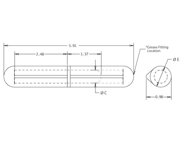 Buyers Products Steel Weld-On Bullet Hinge (MPN: FBP150GF)