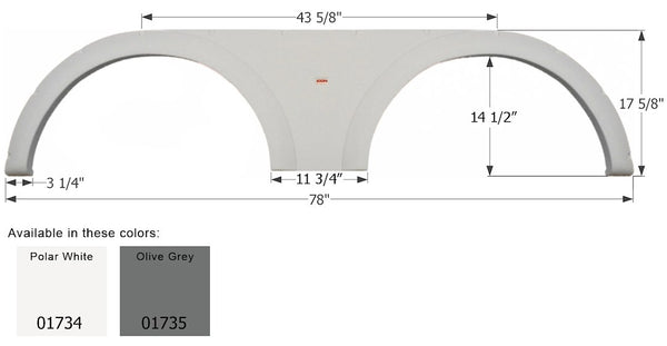 Icon Fender Skirt for Tandem Axle RVs (MPN: 01734)
