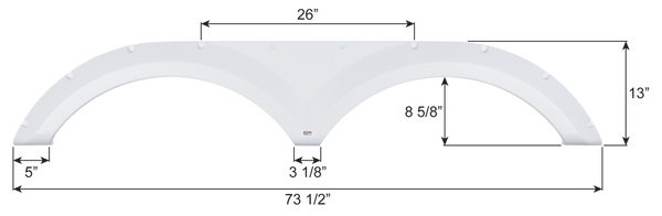 Icon Fender Skirt for Tandem Axle RVs (MPN: 16089)