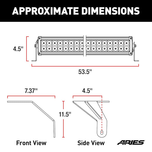 Aries LED Light Bar With Windshield Brackets (MPN: 1501306)