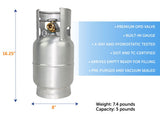 Flame King Portable Propane Tank (MPN: YSN5LB-G-ALM)