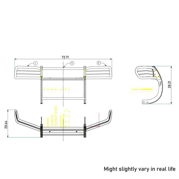 Black Horse Off Road Grille Guard (MPN: 17NE23MA)