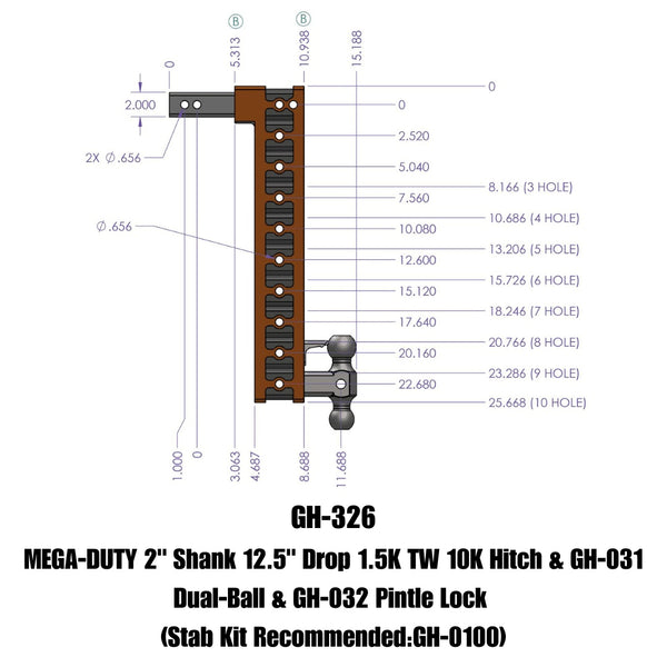 Gen-Y Hitch Mega-Duty Adjustable Drop Hitch (MPN: GH-326)